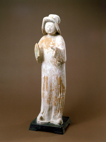 紅胎加彩女子 中国 唐代 高 64.8cm